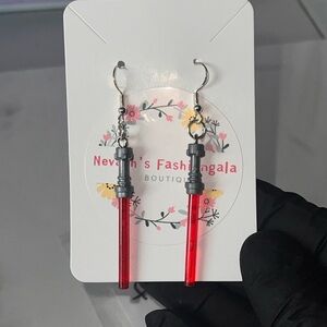 Red Lightsaber Earrings by